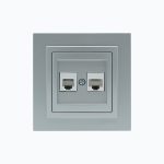 Computer + Telephone socket (RJ45 Cat 6 + RJ45 Cat 3)
