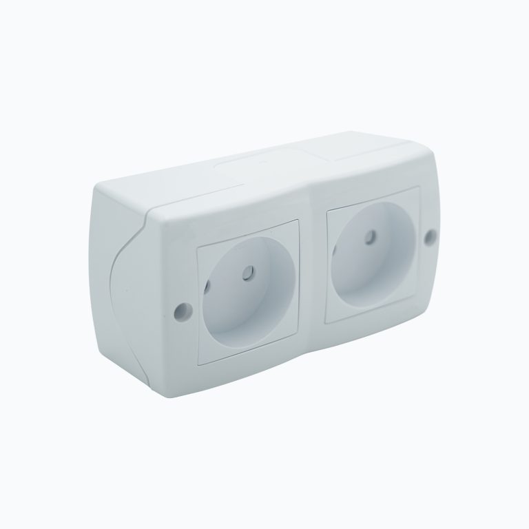 Child-protected combination unit: ungrounded socket outlet without + ungrounded socket outlet, 10A, 250V