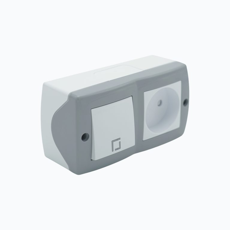 1-gang switch + grounded socket outlet with  child protection