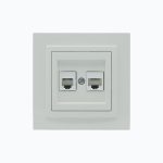 Computer + Telephone socket  (Rj45 C at 6 +Rj45 Cat 3 )