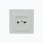 Розетка Компьютер + Телефон  (Rj45 C at 6 +Rj45 Cat 3 )