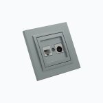 Kompyuter rozetkasi (Cat 6)+  TV terminal rozetkasi (0,5 dB) (F)