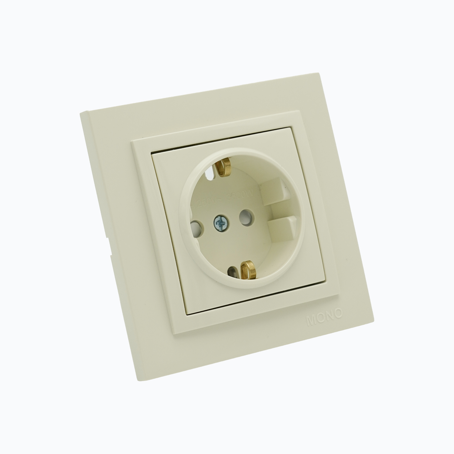 Grounded socket outlet with safety shutters, 16A, 250V