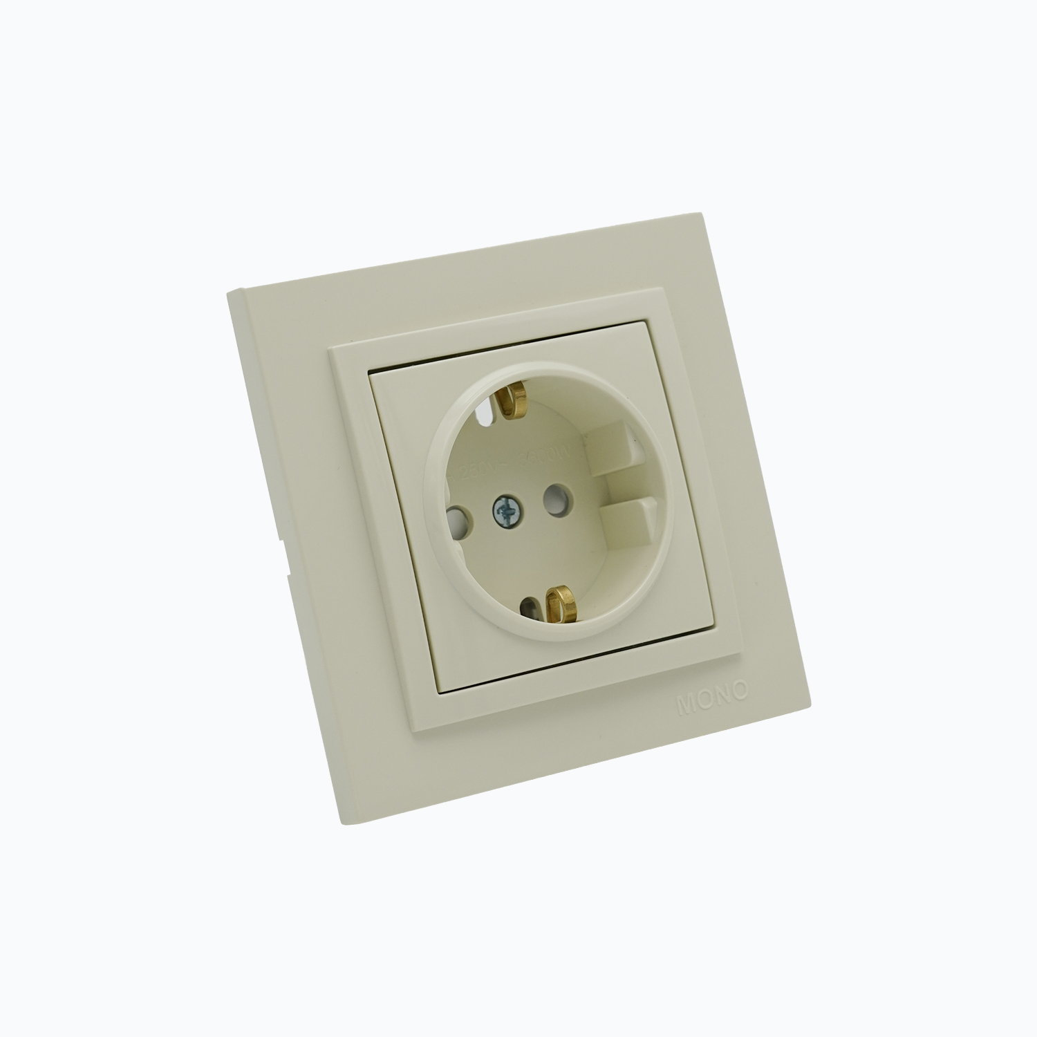 Grounded socket outlet with safety shutters, 16A, 250V
