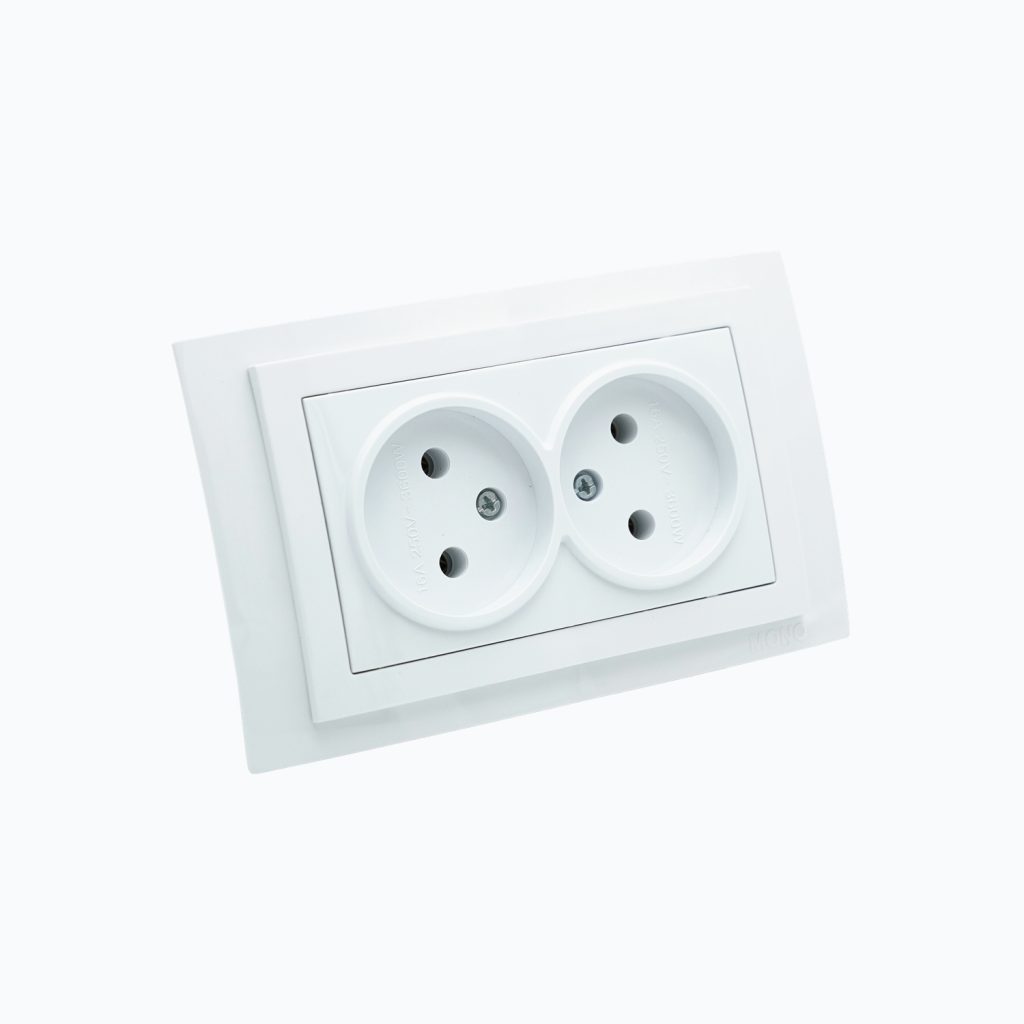 Double ungrounded power socket 10A, 250 V