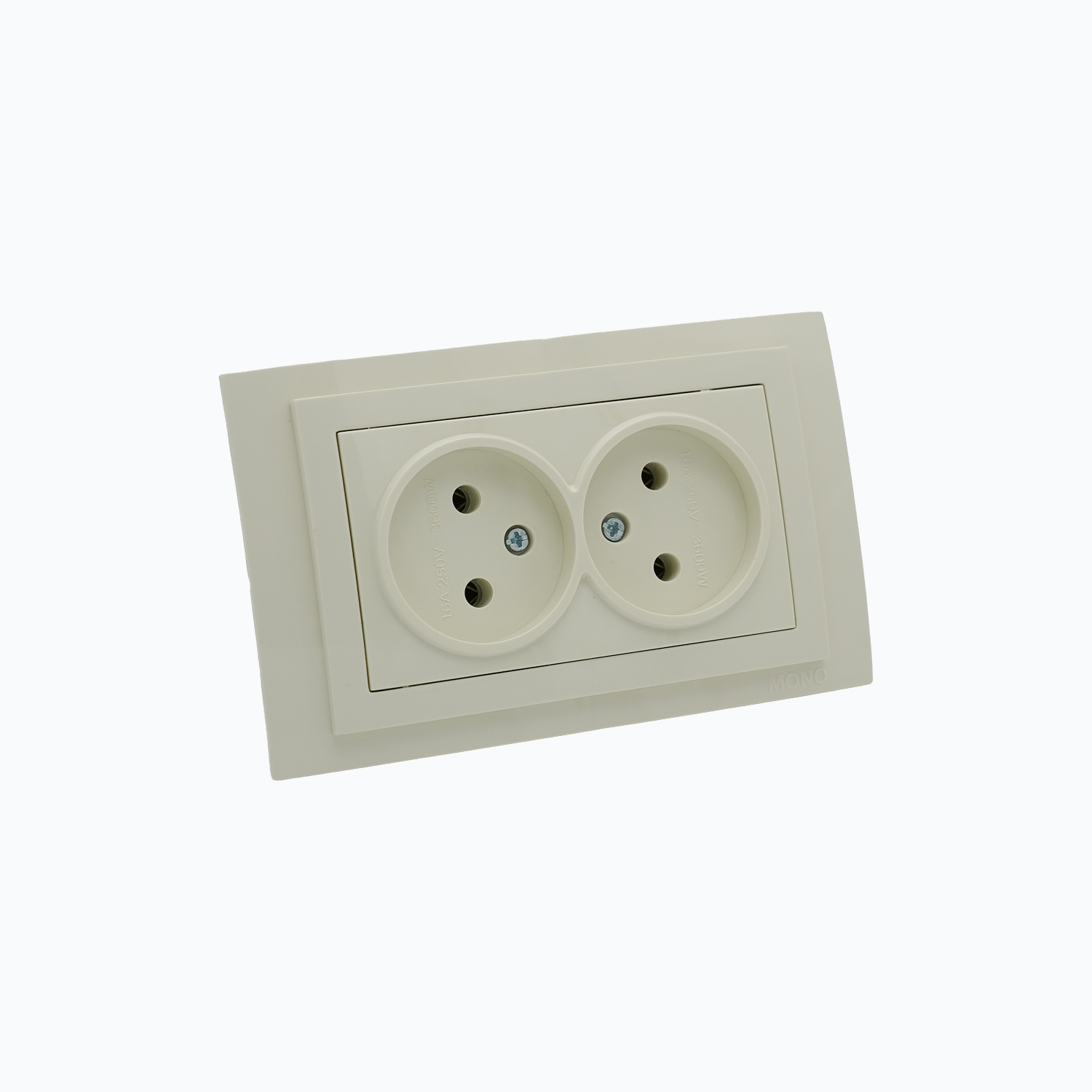 Ikki postli yerga ulashsiz rozetka 10A, 250 V