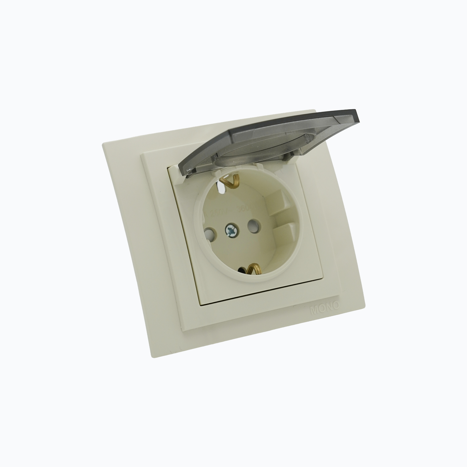 Розетка с заземлением, крышкой и защитными шторками 16A, 250 V