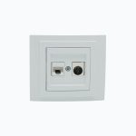Computer socket (Cat 6)+ TV terminal outlet (0,5 dB) (F)