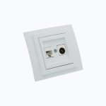 Computer socket (Cat 6)+ TV terminal outlet (0,5 dB) (F)