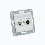 Computer socket (Cat 6)+ TV terminal outlet (0,5 dB) (F)