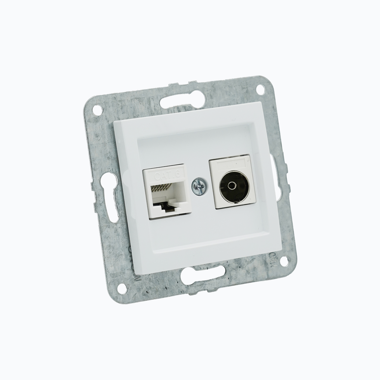 Computer socket (Cat 6)+ TV terminal outlet (0,5 dB) (F)