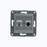 Kompyuter rozetkasi (Cat 6)+ ТВ – yakuniy TV rozetka (0,5 dB) (F)