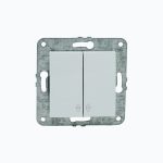 Выключатель двухклавишный проходной 10AX, 250 V