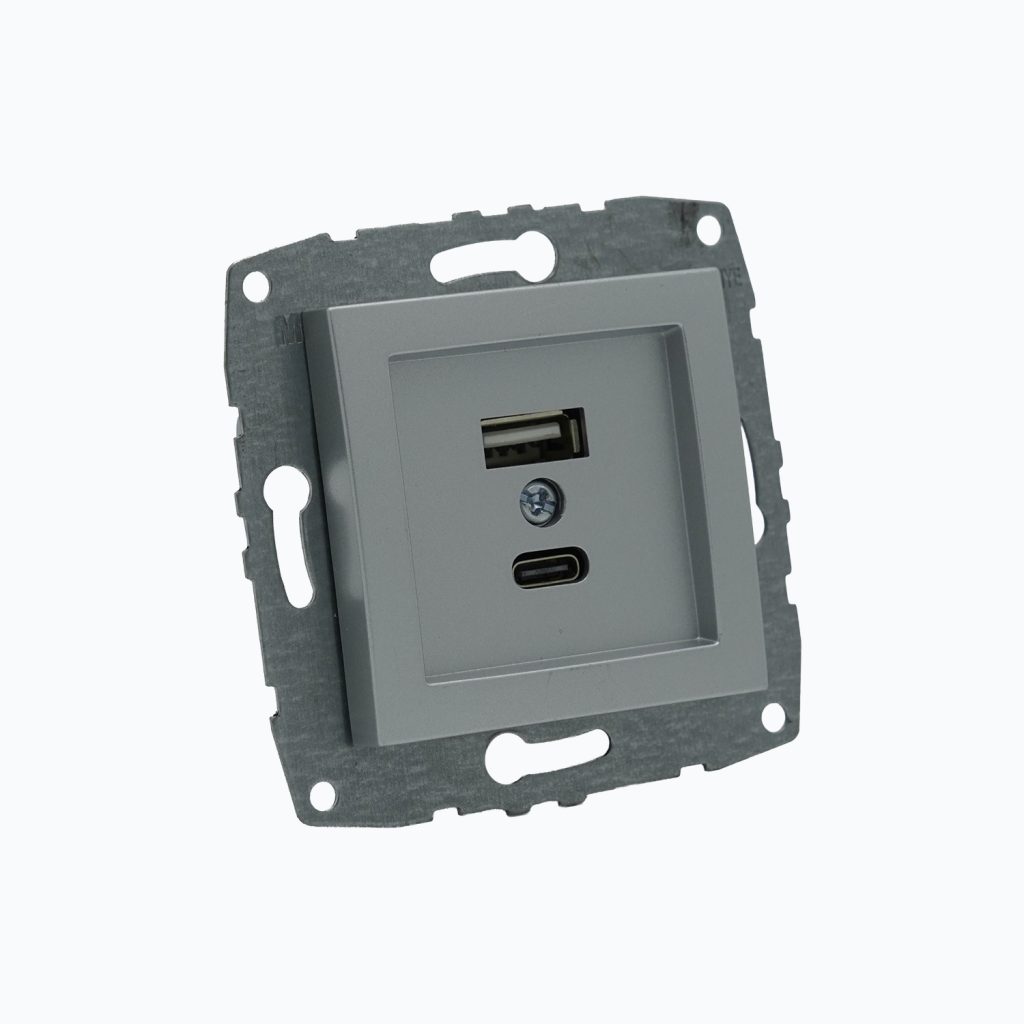 USB + Type-C quvvatlash portli L-D rozetka, ikkitali М+К