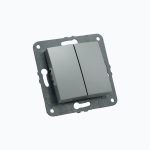 Выключатель двухклавишный проходной 10AX, 250 V