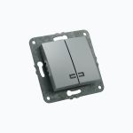 Two-gang switch with illumination 10AX, 250 V