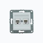 Kompyuter + telefon rozetkasi (Rj45 Cat 6 +Rj45 Cat 3 )