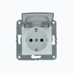 Розетка с заземлением и крышкой 16A, 250 V