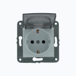 Розетка с заземлением и крышкой 16A, 250 V