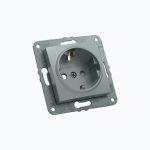 Grounded socket outlet with safety shutters, 16A, 250V