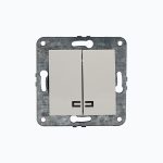Выключатель двухклавишный с  подсветкой 10AX, 250 V