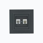 Розетка Телефонная двойная  (2xRj45 Cat 3)