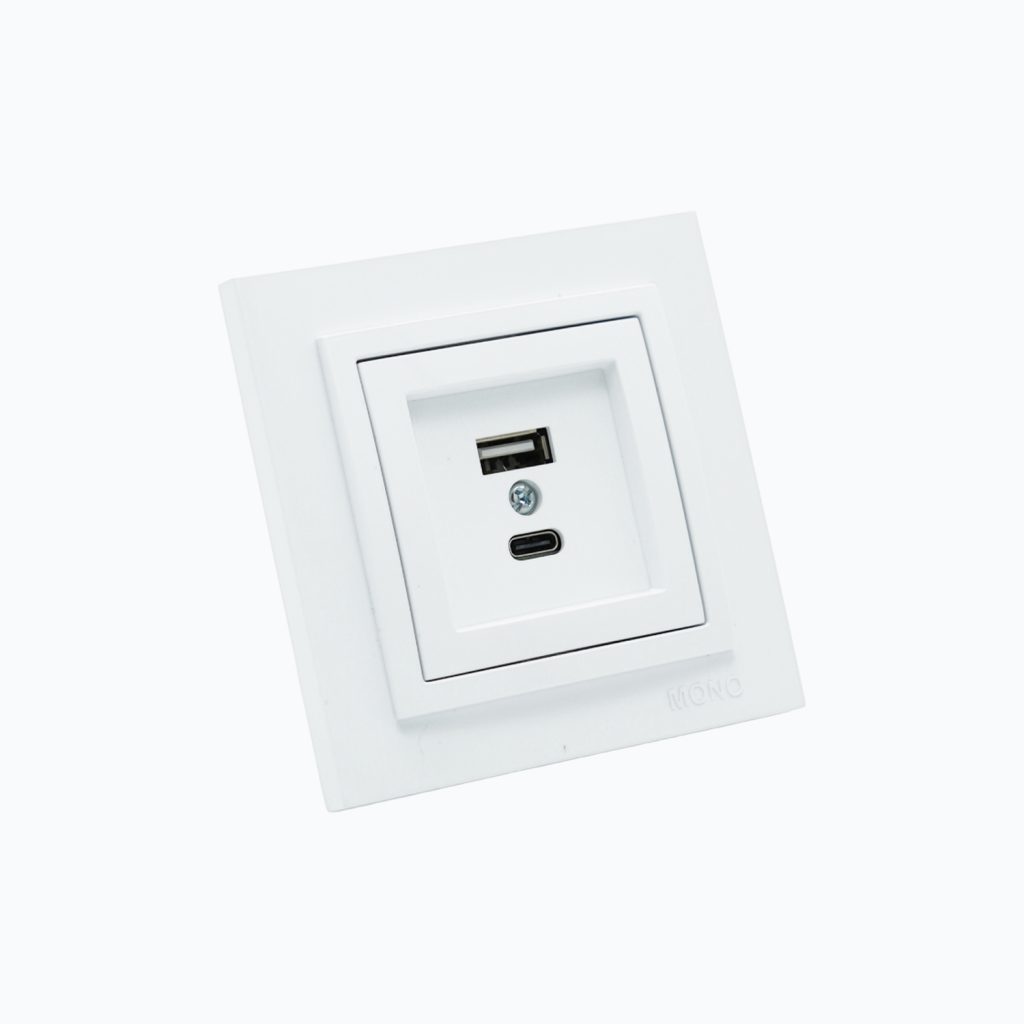 USB + Type-C quvvatlash portli L-D rozetka, ikkitali М+К