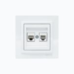 Computer + Telephone socket  (Rj45 C at 6 +Rj45 Cat 3 )
