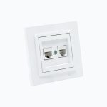 Computer + Telephone socket  (Rj45 C at 6 +Rj45 Cat 3 )