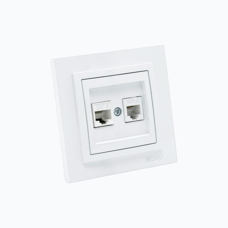 Computer + Telephone socket  (Rj45 C at 6 +Rj45 Cat 3 )