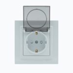 Розетка с заземлением, крышкой и  защитными шторками  16A, 250 V