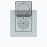 Розетка с заземлением, крышкой и  защитными шторками  16A, 250 V