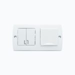 2-gang switch + socket with cover and earth contact