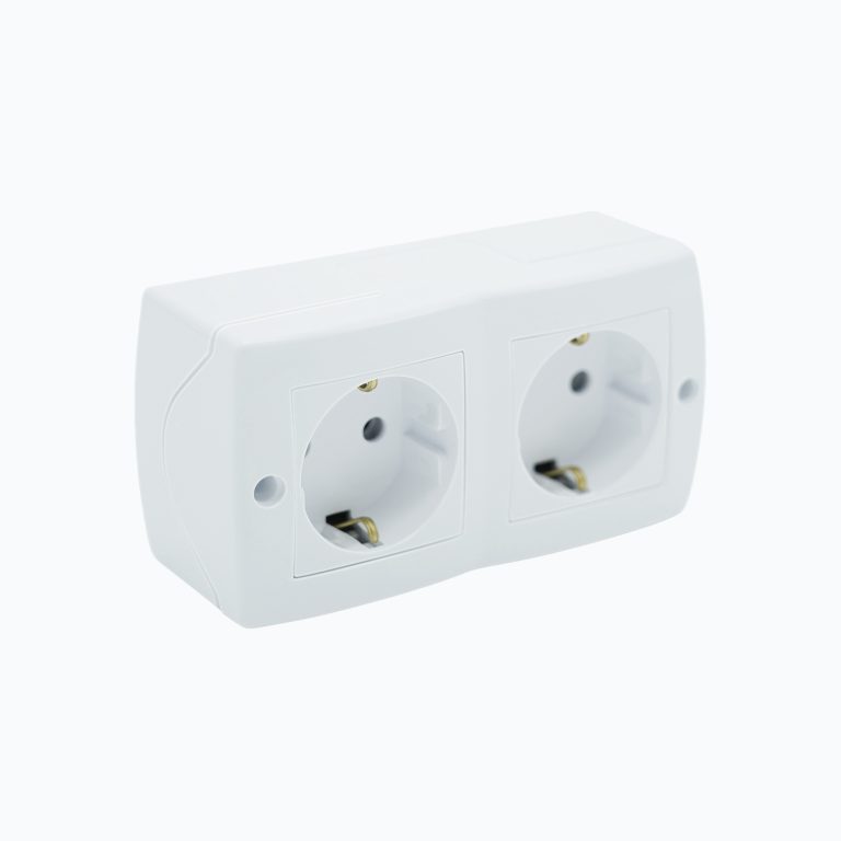 Blok yerga ulashli rozetka + yerga ulashli rozetka, 16A, 250V