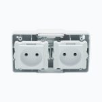 Socket outlet without earth contact + socket outlet without earth contact