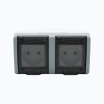 Socket outlet without earth contact + socket outlet without earth contact