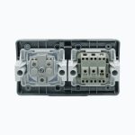 1-gang switch + socket outlet without earth contact