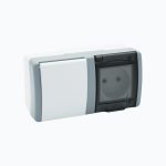 1-gang switch + socket outlet without earth contact