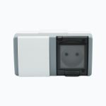 1-gang switch + socket outlet without earth contact