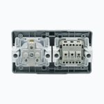 2-gang switch + socket outlet with earth contact