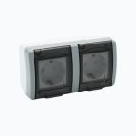 Socket outlet with earth contact and child protection + socket outlet with earth contact
