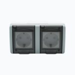 Socket outlet with earth contact and child protection + socket outlet with earth contact
