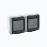 Socket outlet with child protection without earth contact + socket outlet without earth contact