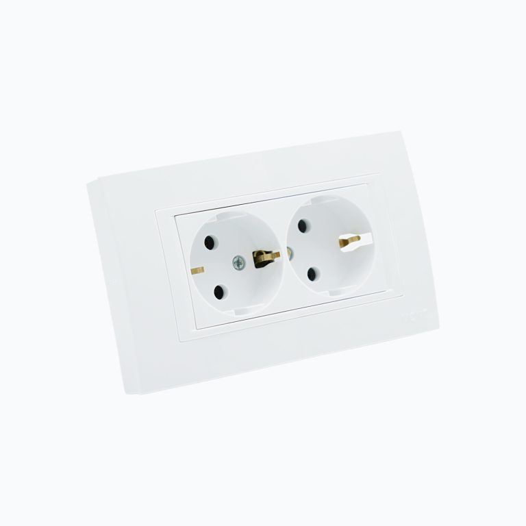 Ikki postli yerga ulashli rozetka, 16A, 250 V