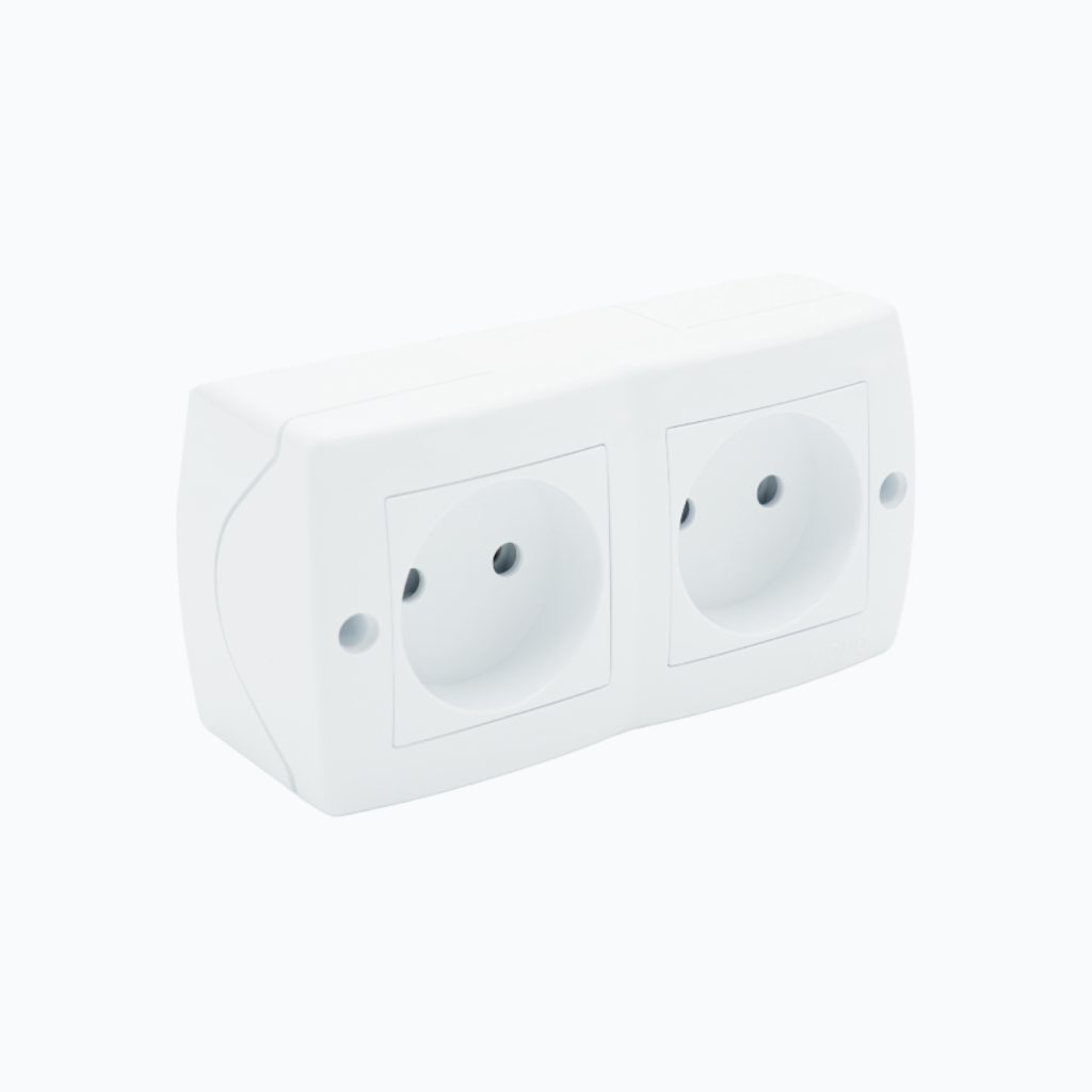 Блок розетка без заземления+ розетка без заземления 16A, 250 V