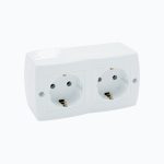 Blok yerga ulashli rozetka + yerga ulashli rozetka, 16A, 250V