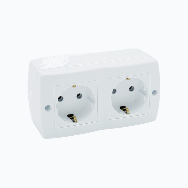 Blok yerga ulashli rozetka + yerga ulashli rozetka, 16A, 250V