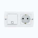 1-gang switch + socket with grounding