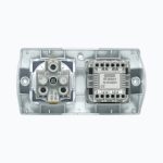 1-gang switch + socket with grounding