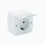 Grounded socket with cover 16A, 250 V